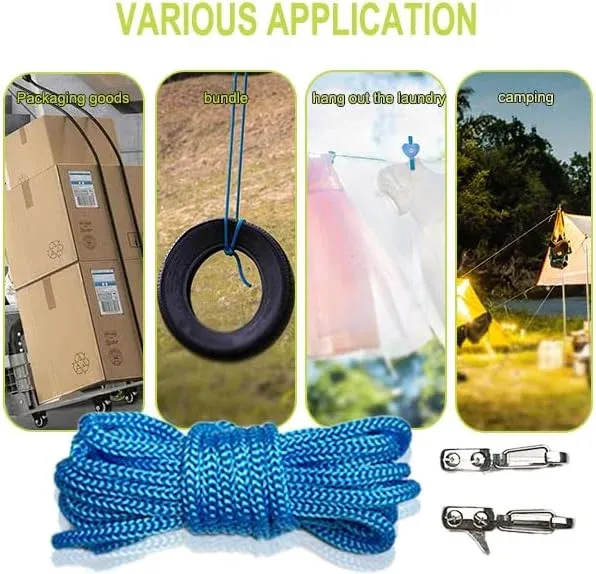 Tendeur de corde robuste pour camping, bâche, hamac, navigation de plaisance et arrimage de matériel de plein air 2