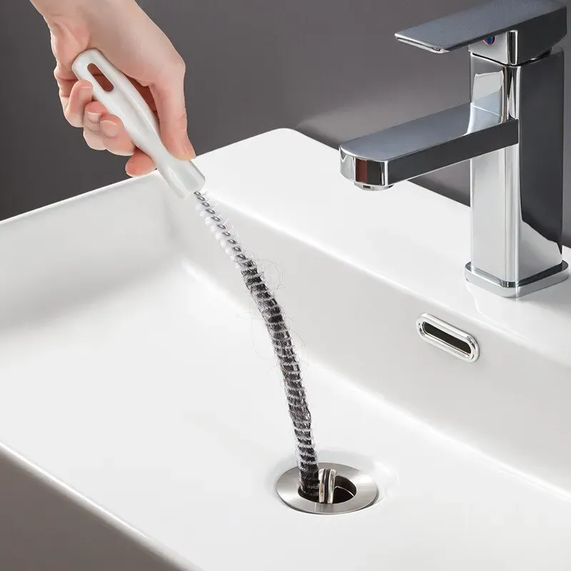Brosse de dragage flexible et pliable pour canalisations, débouche-évier et outil de nettoyage de vidange, 48 cm et 71 cm 4