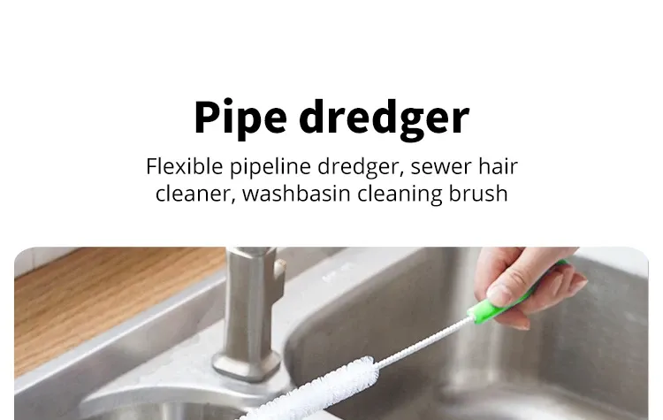 Brosse de dragage flexible pliable pour nettoyage d'évier