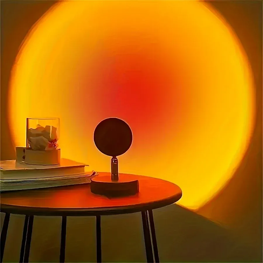 Lampe de projection coucher de soleil, veilleuse d'ambiance pour chambre à coucher et photographie - Image 1