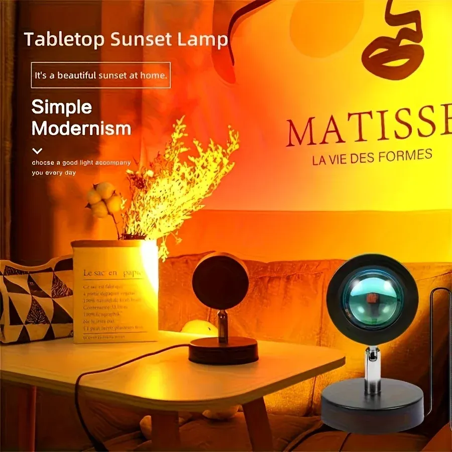 Lampe d'ambiance coucher de soleil dans une chambre