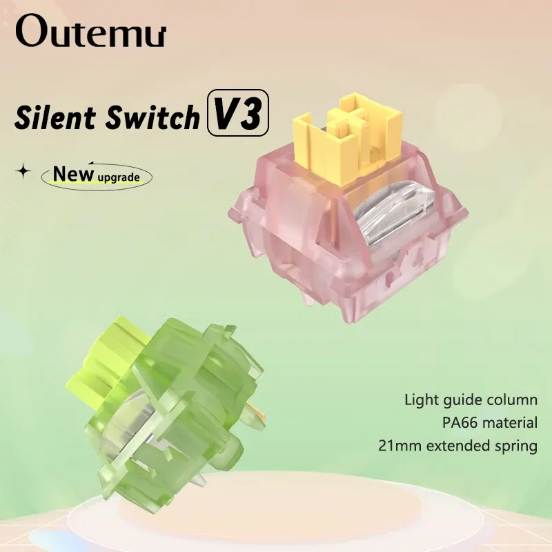 Interrupteurs Outemu Silent Peach V3 et Silent Lemon V3 pour clavier mécanique, linéaires et tactiles, 5 broches, Hot Swap, pré-lubrifiés - Image 1