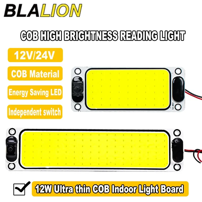 Plafonnier LED 12-24 V pour véhicule avec interrupteur marche/arrêt, lampe de lecture et éclairage intérieur pour fourgon et camion - Image 1