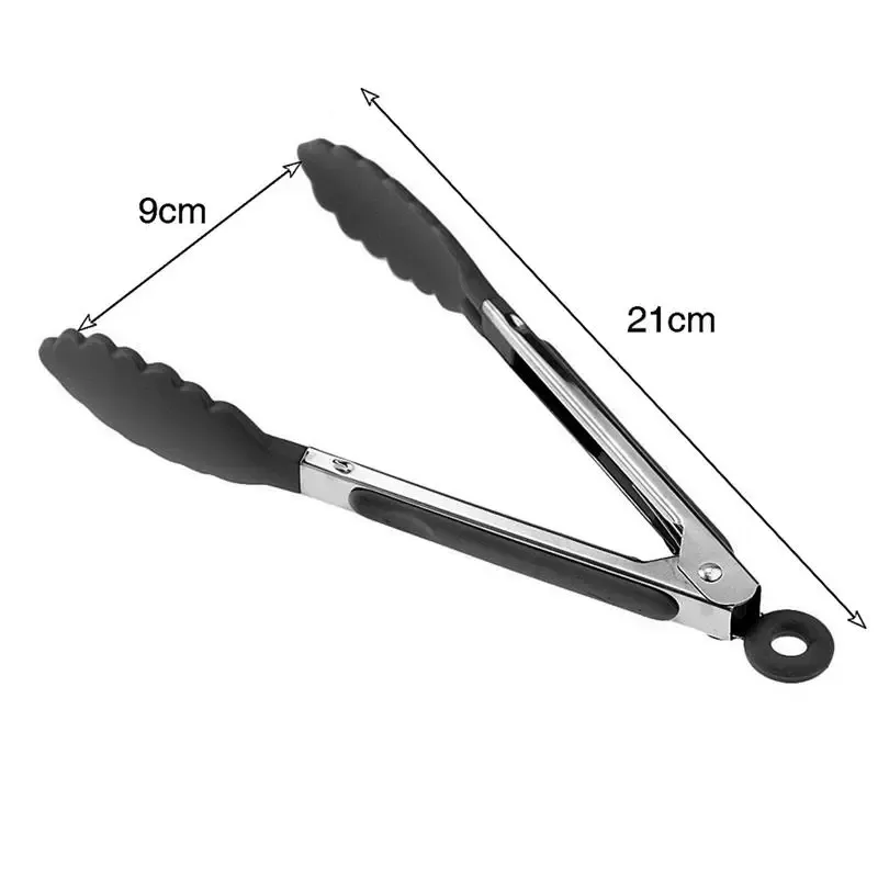 Pinces à aliments antidérapantes en silicone pour barbecue et cuisine 6