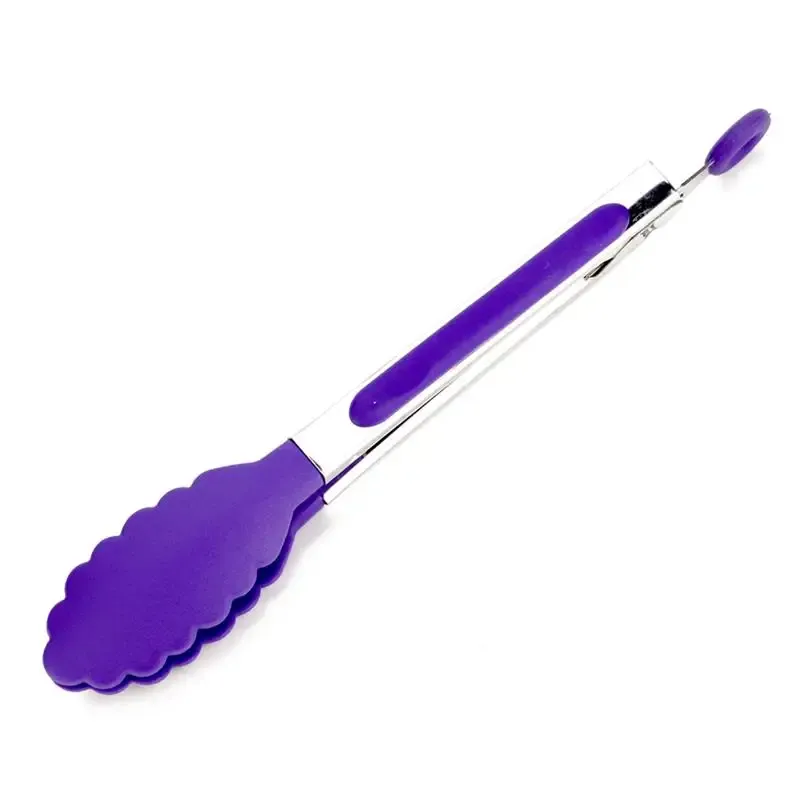 Pinces à aliments antidérapantes en silicone pour barbecue et cuisine 12