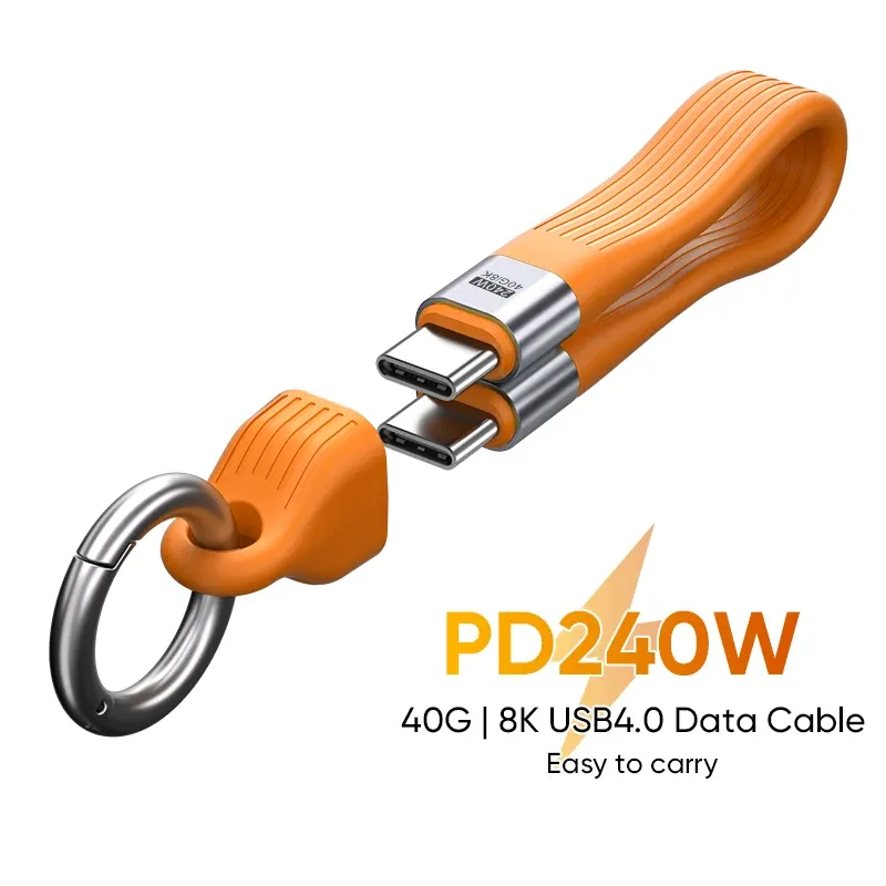 Câble USB-C vers USB-C 240 W, USB4.0 40 Gbps, PD3.1 5 A, vidéo 8K @ 60 Hz, format porte-clés