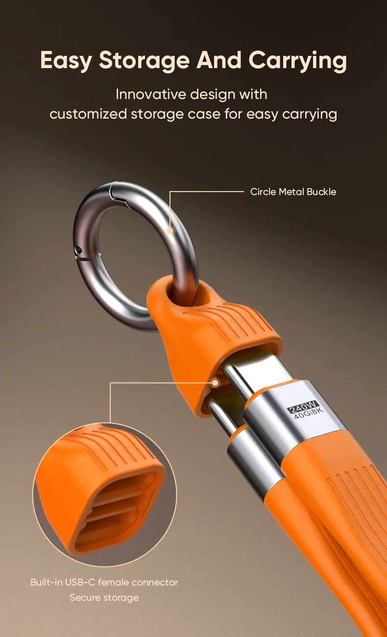 Câble USB-C flexible multifonction utilisation