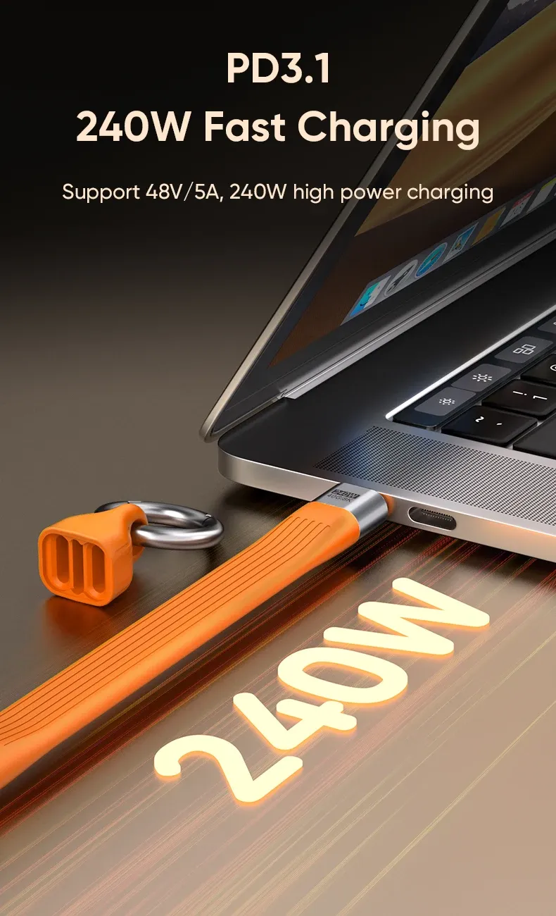 Câble USB-C flexible multifonction en situation