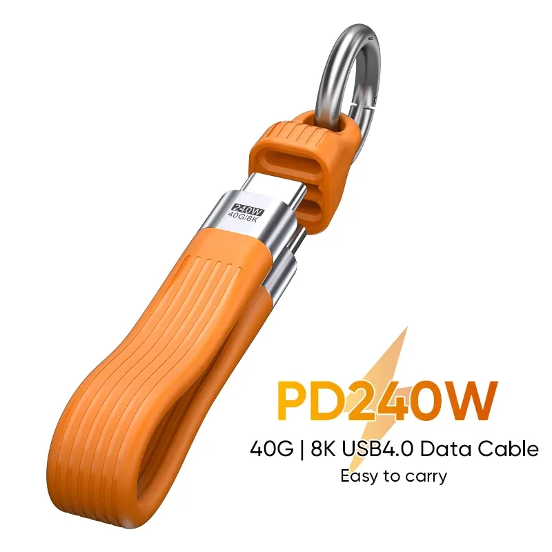 Câble USB-C vers USB-C 240 W, USB4.0 40 Gbps, PD3.1 5 A, vidéo 8K @ 60 Hz, format porte-clés 8