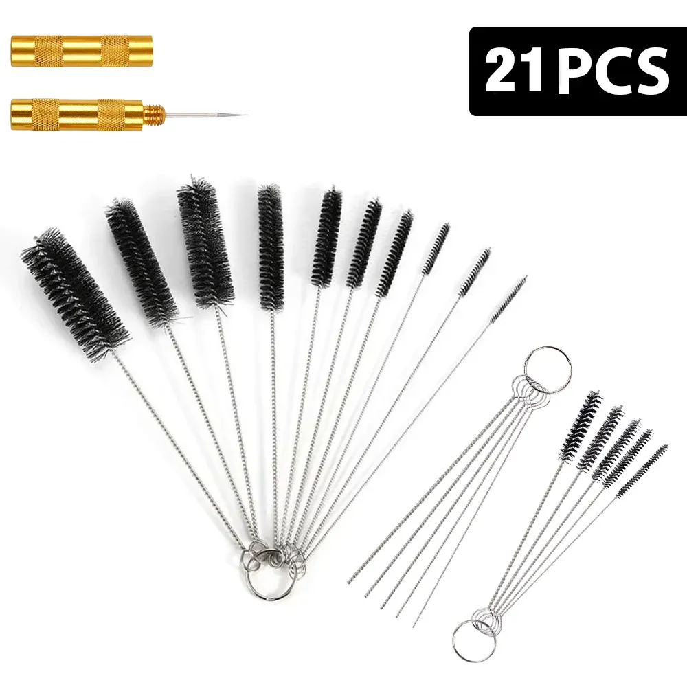 Ensemble de 10 brosses de nettoyage polyvalentes en nylon et acier inoxydable pour usage domestique, adaptées aux pipettes, tubes de laboratoire, verre, gobelets, tuyaux, claviers, pistolets et outils 7