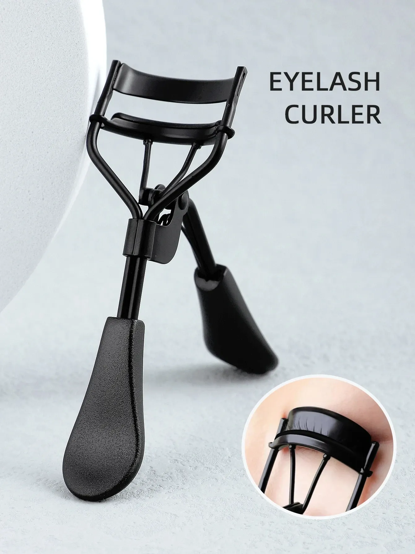 Recourbe-cils portable en acier inoxydable noir