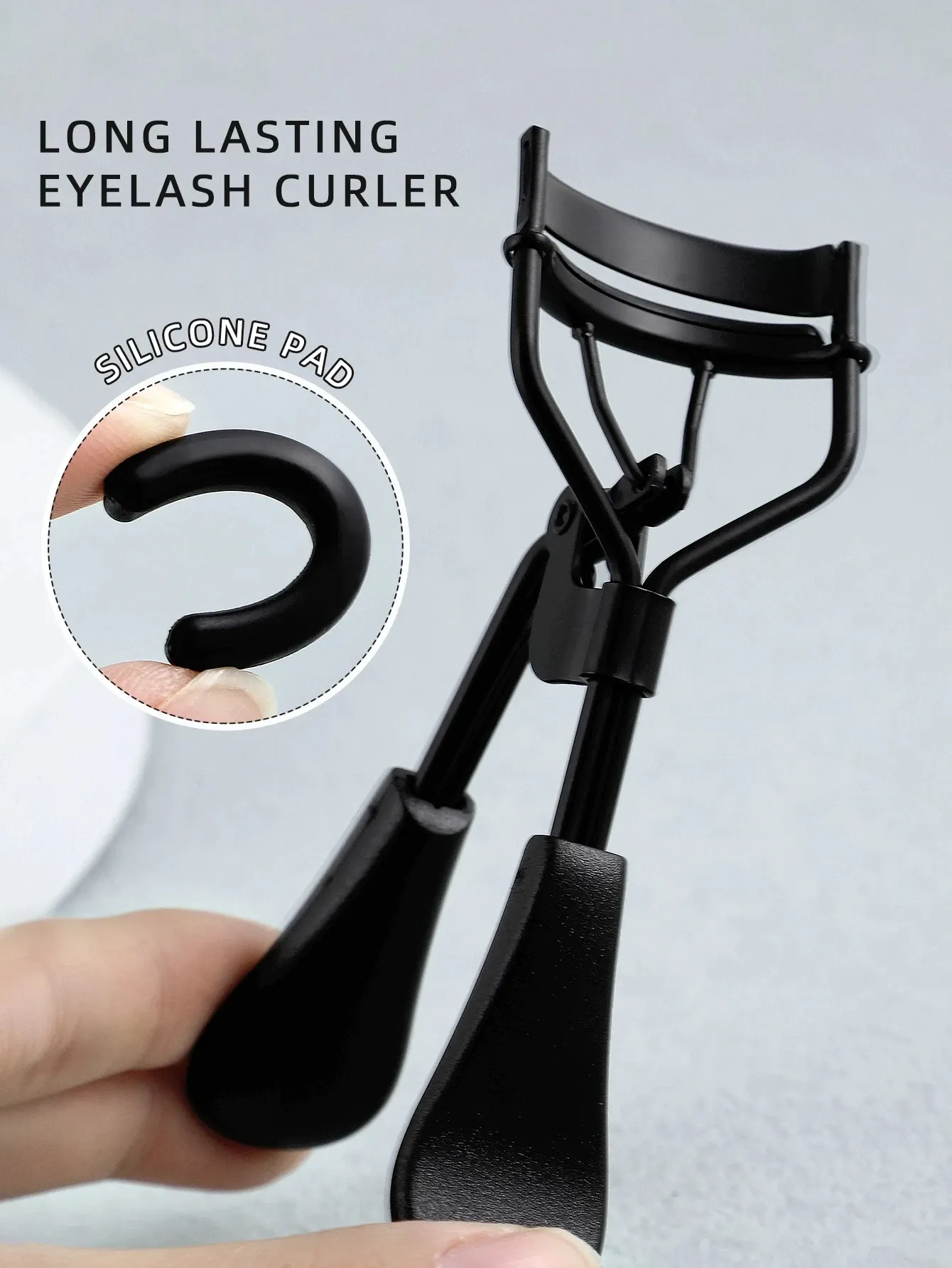 Recourbe-cils portable en acier inoxydable noir 3