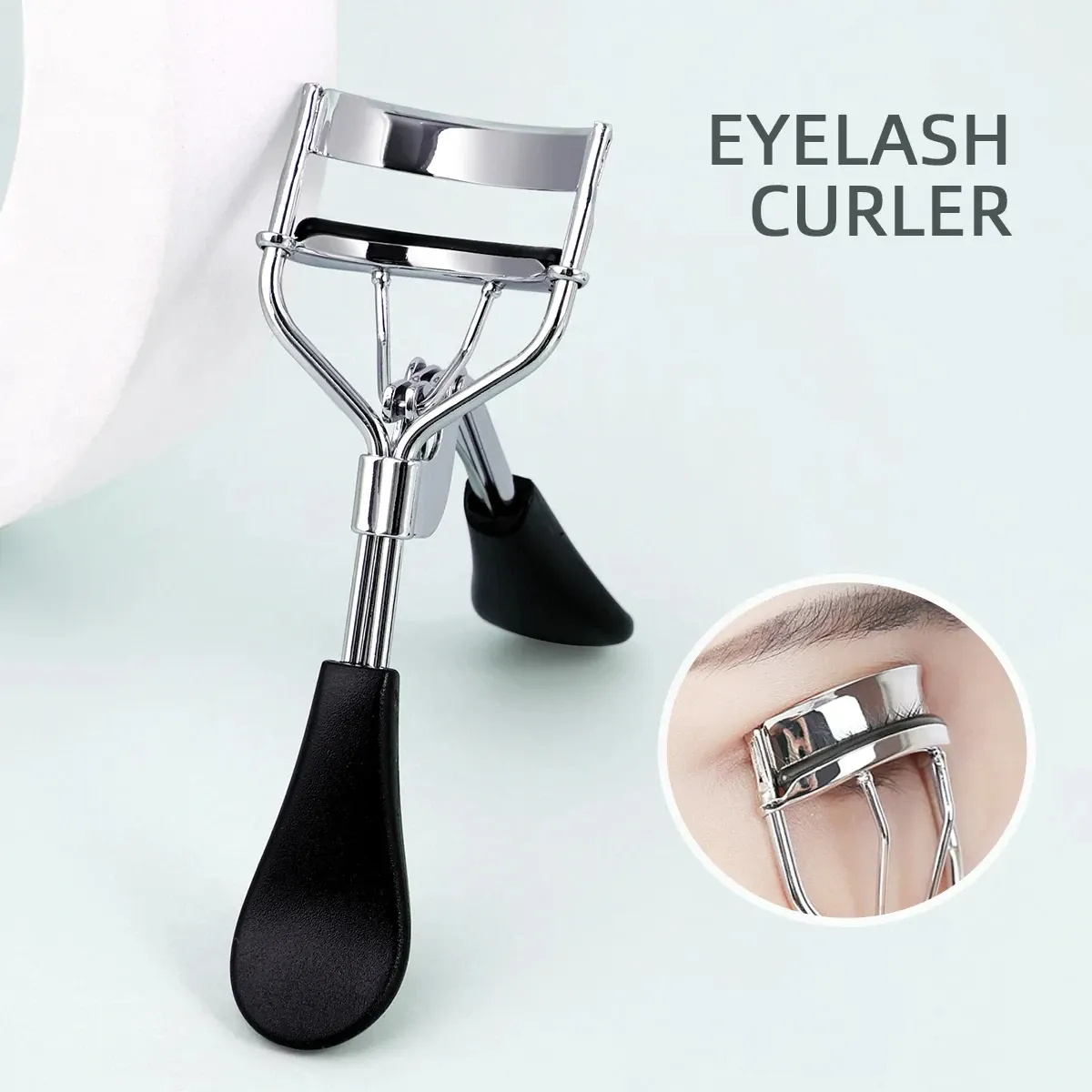 Recourbe-cils portable en acier inoxydable noir 9