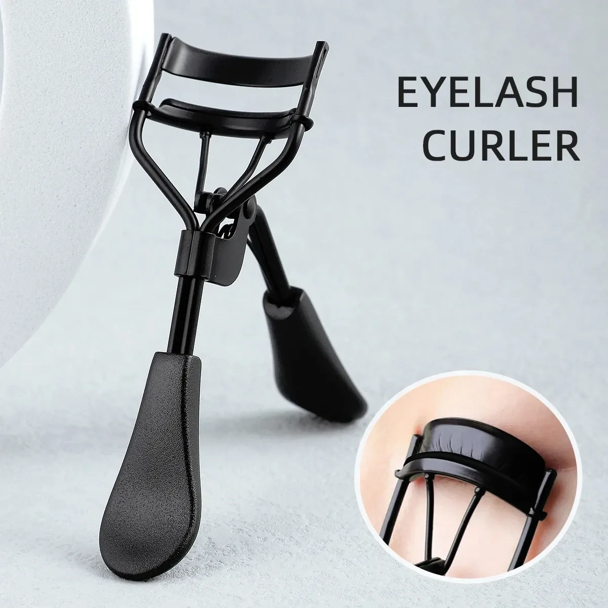 Recourbe-cils portable en acier inoxydable noir 8