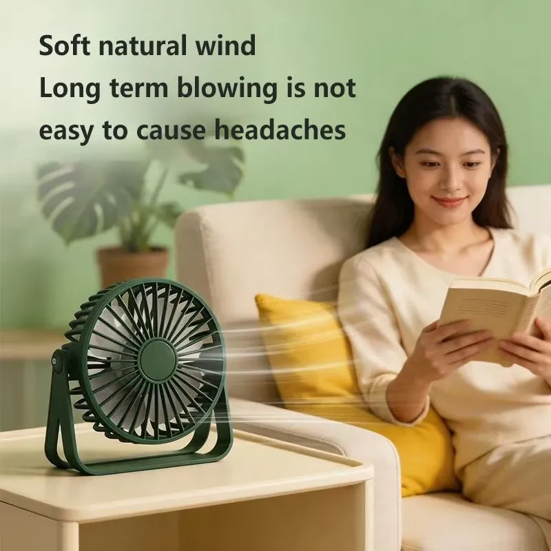 Mini ventilateur de bureau USB portable à rotation 360° pour dortoir, ordinateur et domicile 2