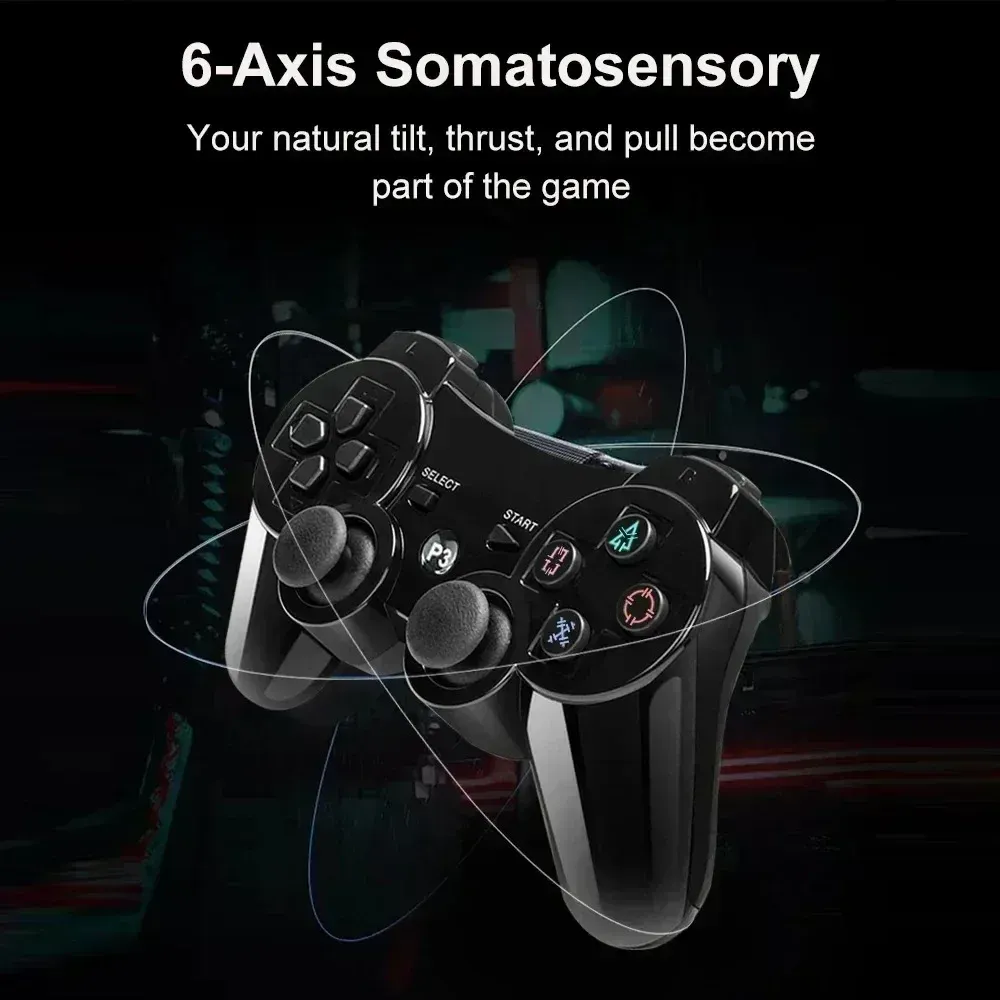 Manette de jeu sans fil Bluetooth pour PS3, vibration neutre, matériau ABS écologique, bouton flocon de neige, parfaite 3