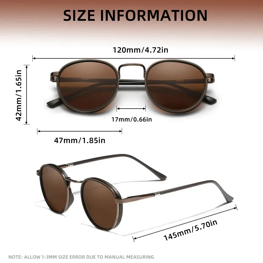 KINGDREAM – Lunettes de soleil polarisées à monture ronde, mixtes, design rétro, protection UV400 et anti-éblouissement, idéales pour la conduite 5