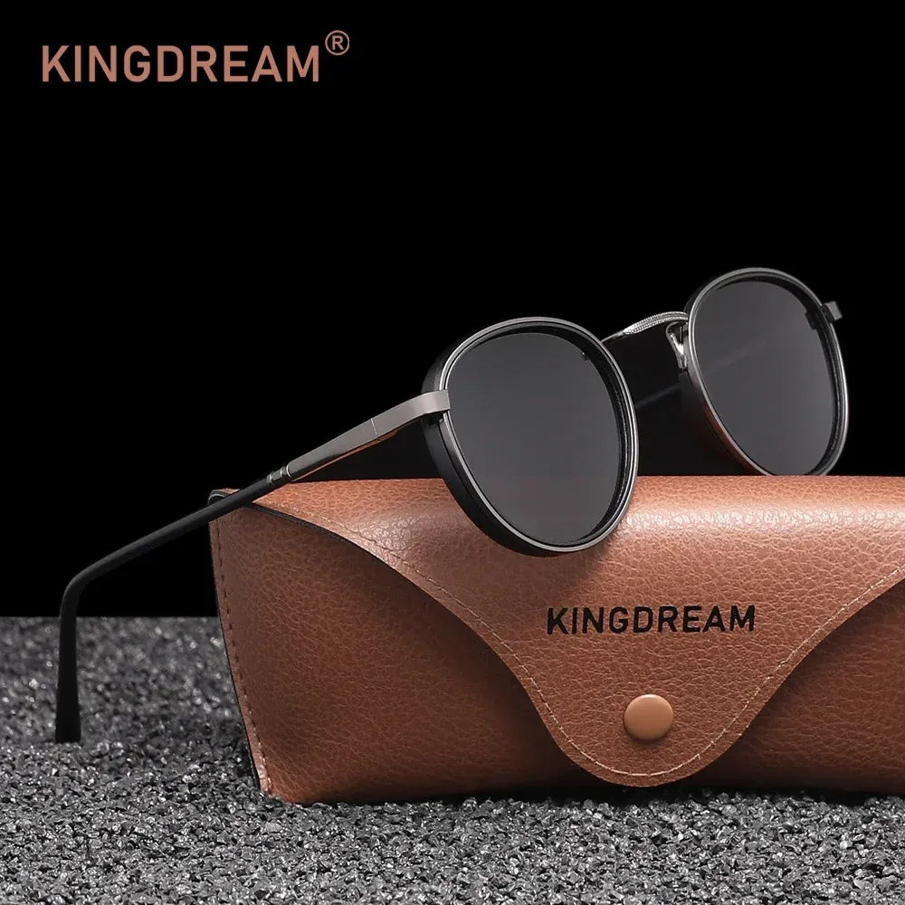 KINGDREAM – Lunettes de soleil polarisées à monture ronde, mixtes, design rétro, protection UV400 et anti-éblouissement, idéales pour la conduite 10