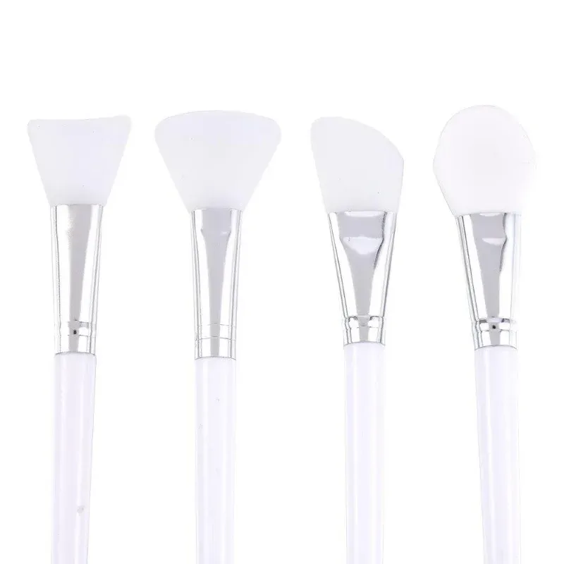 Brosse de maquillage en silicone blanche pour masque facial, lot de 4 6