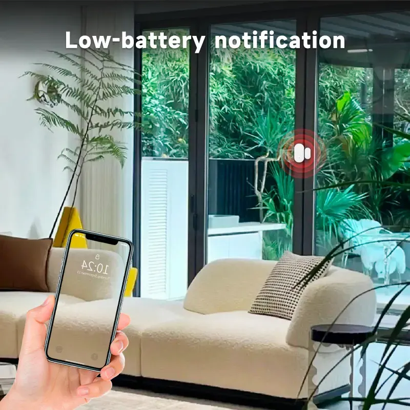 Capteur Zigbee Tuya de porte et fenêtre à contact magnétique, compatible Alexa, Google Assistant et Zigbee2MQTT 3