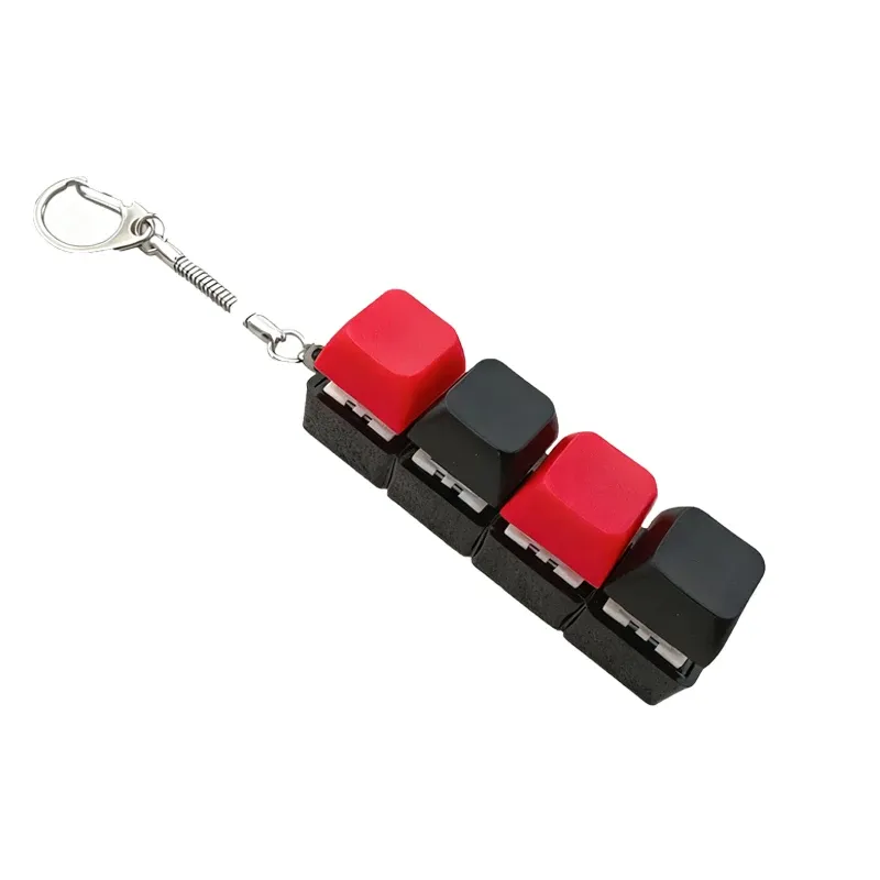 Porte-clés keycap mécanique 1, 4 ou 9 touches, jouet fidget anti-stress pour enfants 19