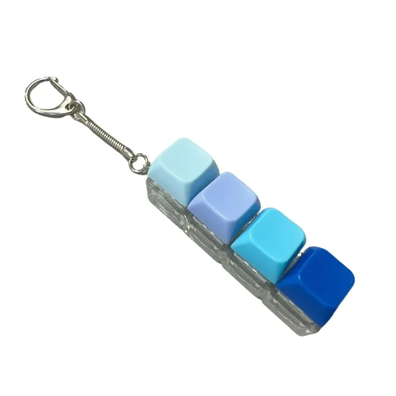 Porte-clés keycap mécanique 1, 4 ou 9 touches, jouet fidget anti-stress pour enfants 14