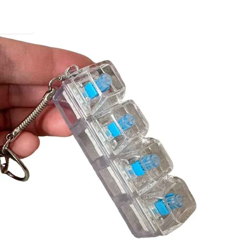 Porte-clés keycap mécanique 1, 4 ou 9 touches, jouet fidget anti-stress pour enfants 8