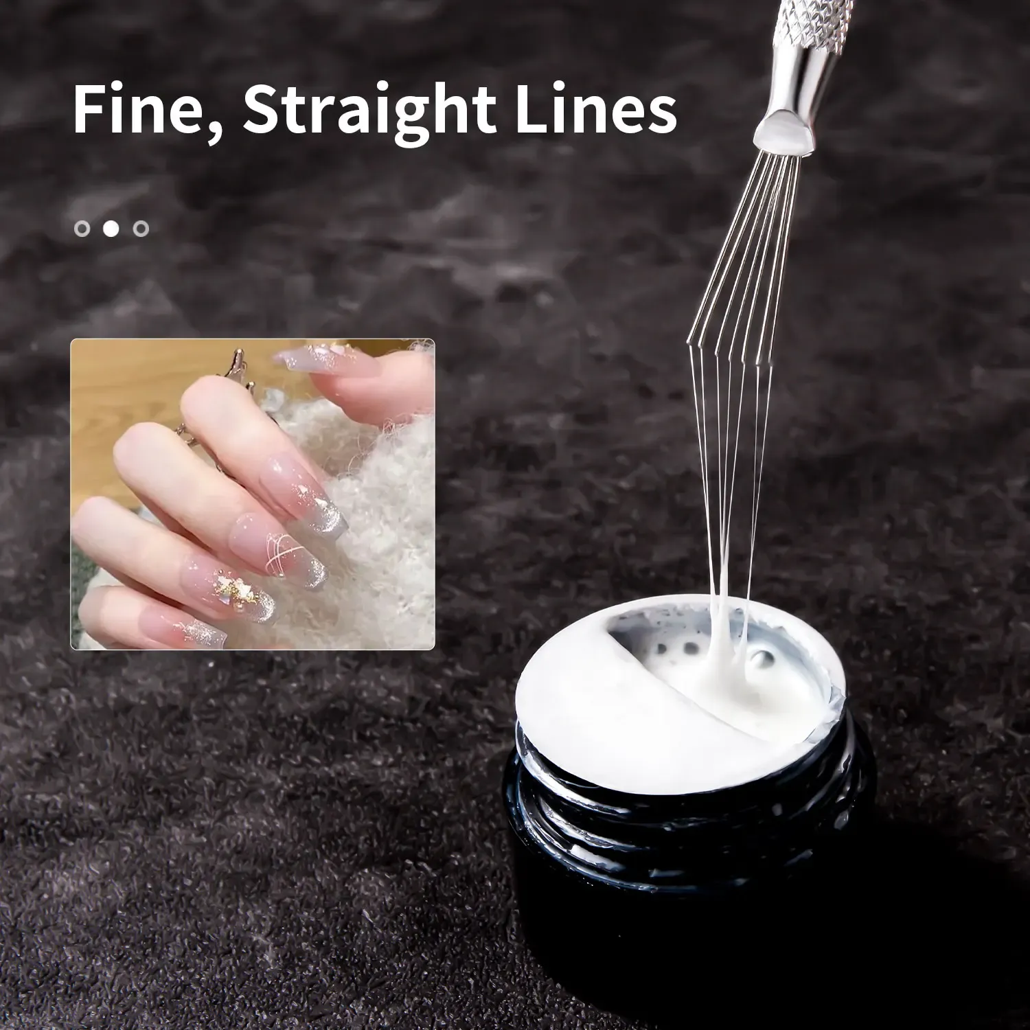 Stylo multifonctionnel 7 pointes pour nail art, outil de tracé de lignes et de texture, brosse à ongles pliable 5