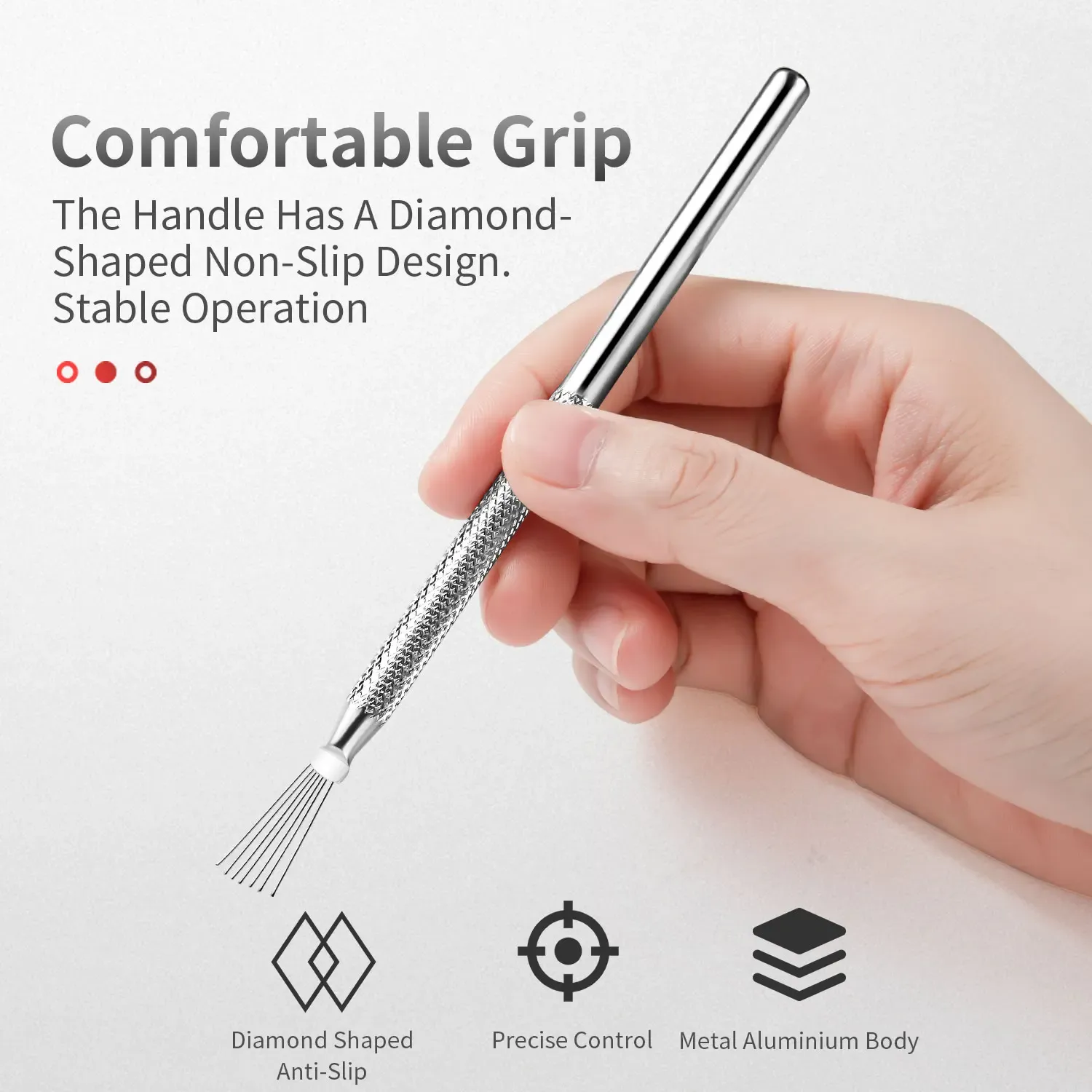 Stylo multifonctionnel 7 pointes pour nail art, outil de tracé de lignes et de texture, brosse à ongles pliable 6