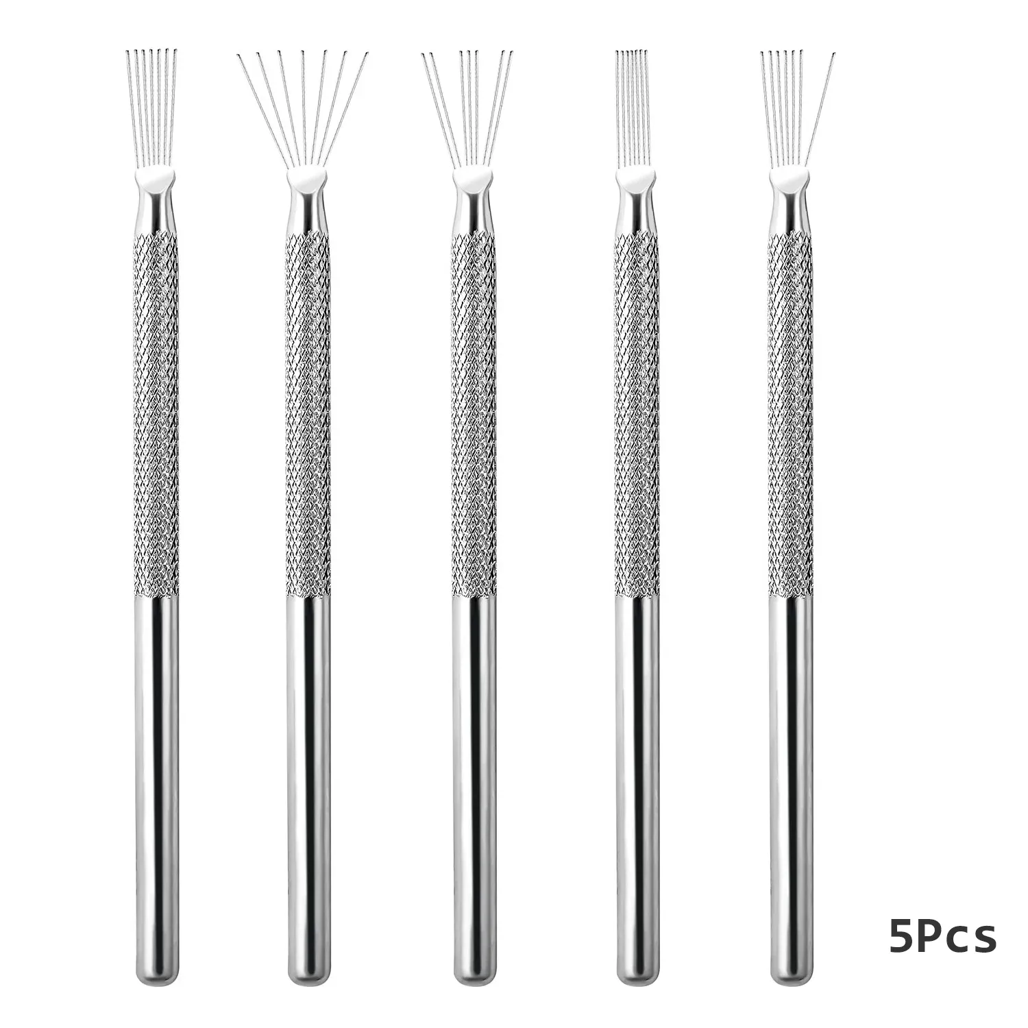 Stylo multifonctionnel 7 pointes pour nail art, outil de tracé de lignes et de texture, brosse à ongles pliable 9