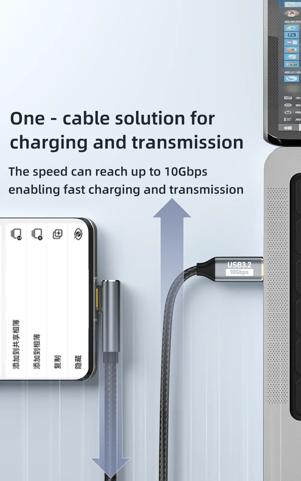 Câble USB-C pour affichage vidéo sur écran