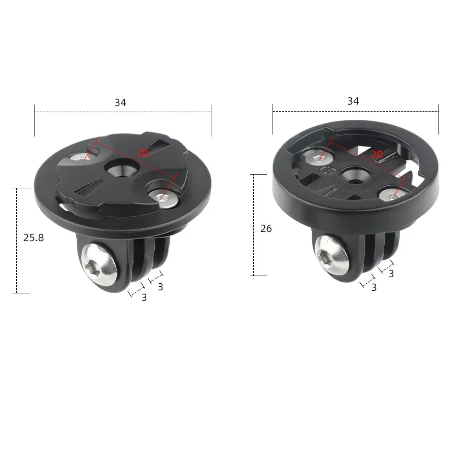 Adaptateur Garmin vers GoPro, compatible avec support Garmin mâle/femelle, base de fixation pour caméra ou lumière de vélo 2