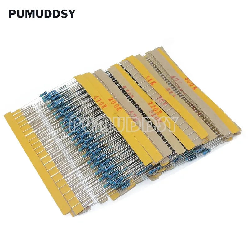 Kit de résistances à couche métallique 1/4 W, tolérance 1 %, 30 valeurs assorties, 600 pièces 4