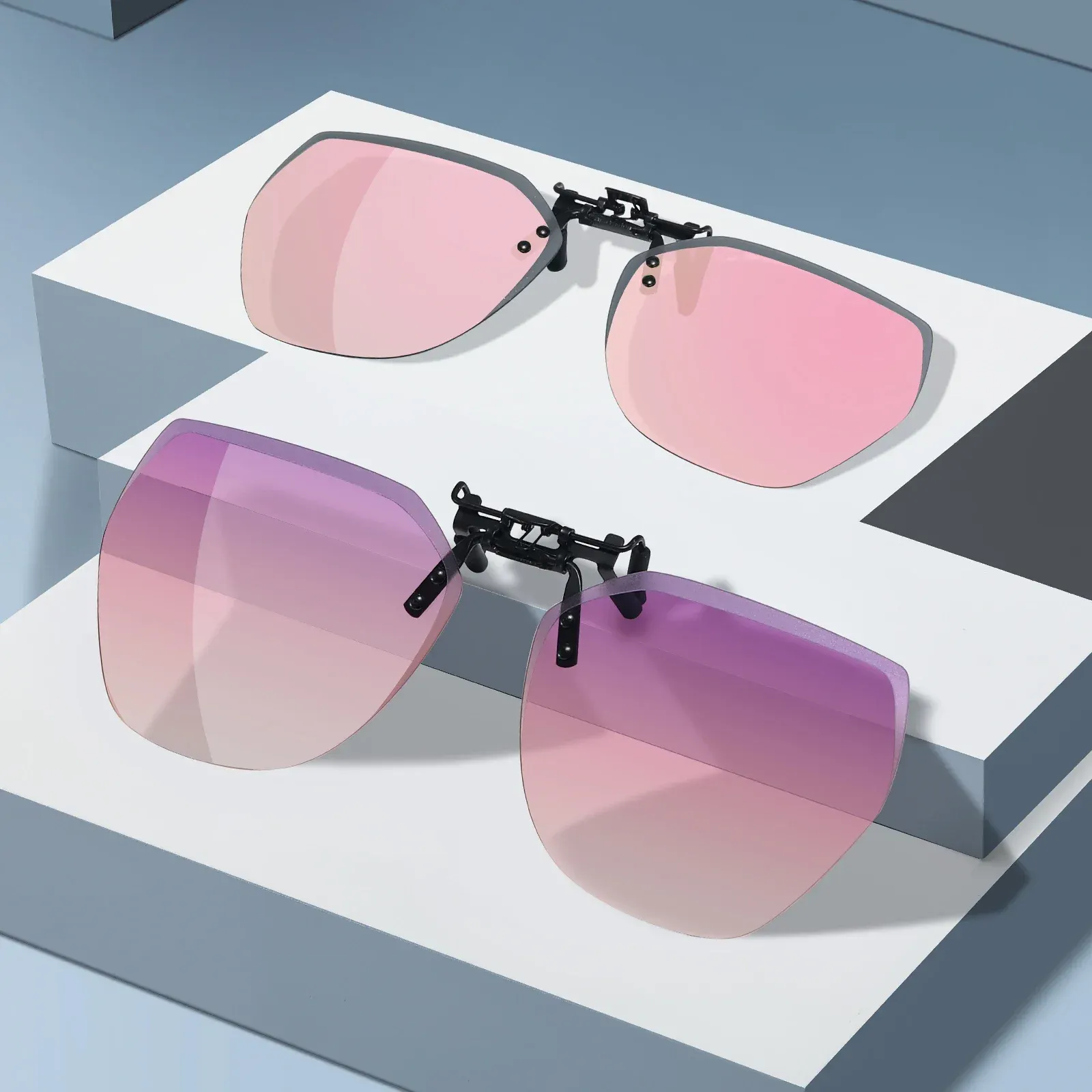 VEITHDIA Lunettes de soleil polarisées à clipser pour la pêche et l'extérieur, sans bords, verres TAC avec protection UV400, B11 2