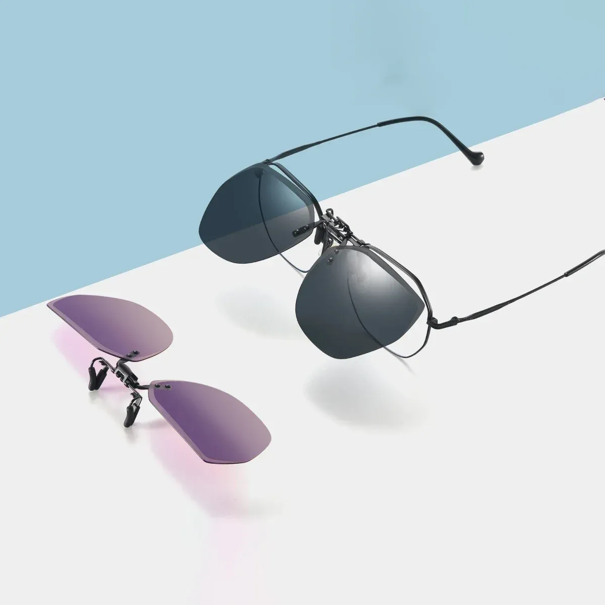 VEITHDIA Lunettes de soleil polarisées à clipser pour la pêche et l'extérieur, sans bords, verres TAC avec protection UV400, B11 3