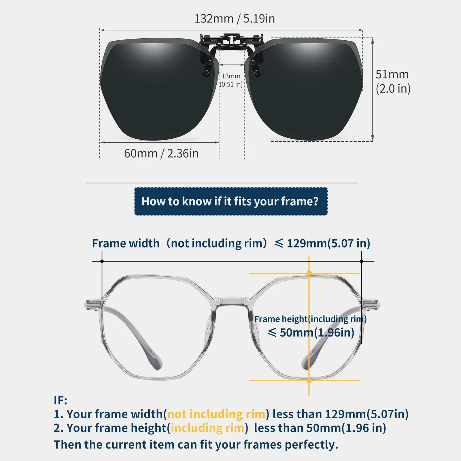 VEITHDIA Lunettes de soleil polarisées à clipser pour la pêche et l'extérieur, sans bords, verres TAC avec protection UV400, B11 4