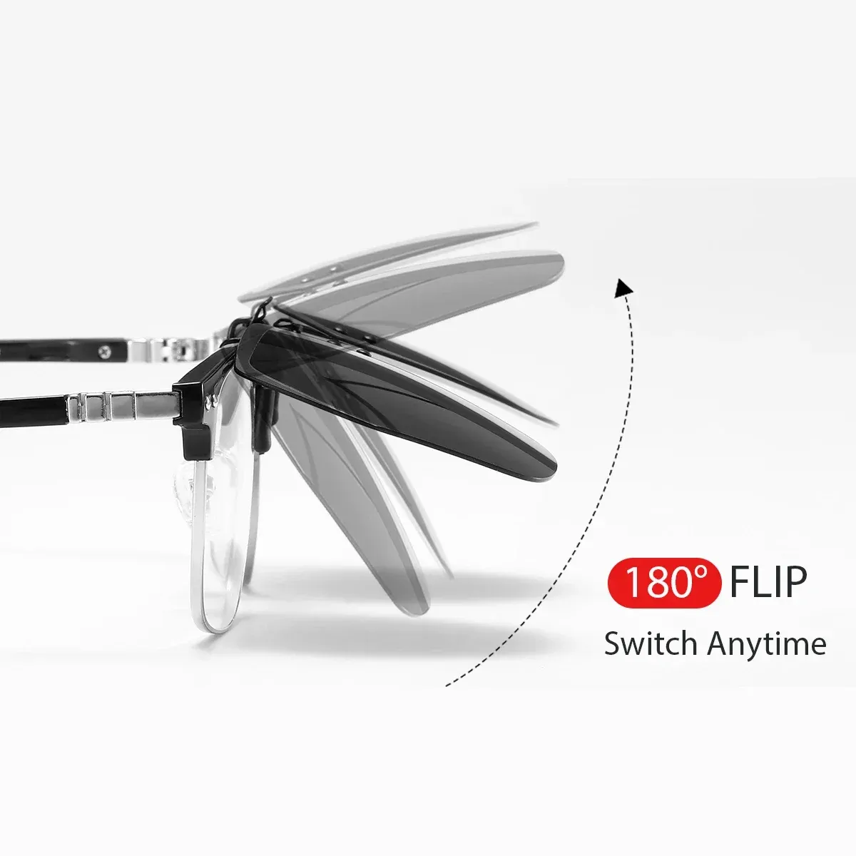 VEITHDIA Lunettes de soleil polarisées à clipser pour la pêche et l'extérieur, sans bords, verres TAC avec protection UV400, B11 6