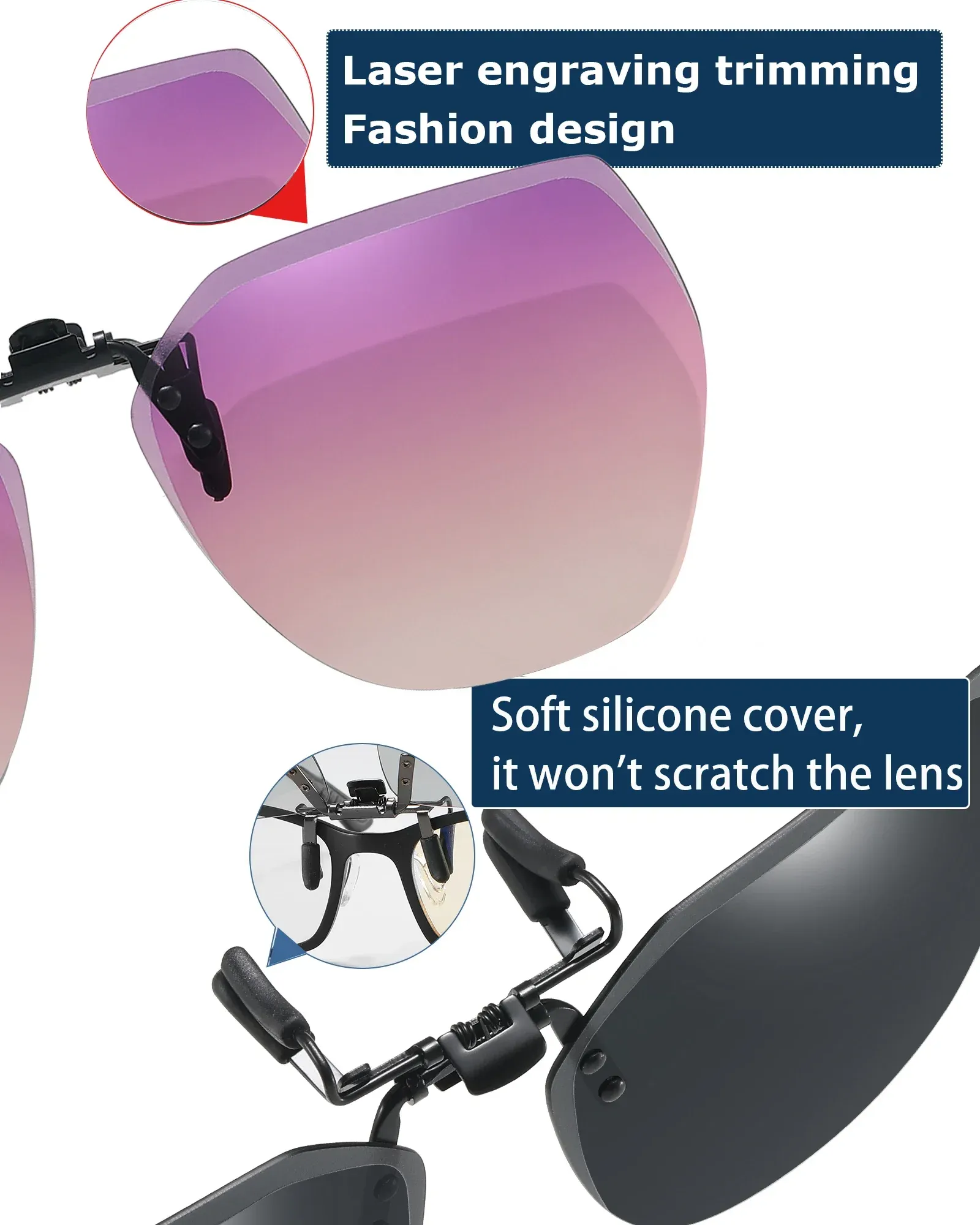 Lunettes de soleil à clipser, vue de profil