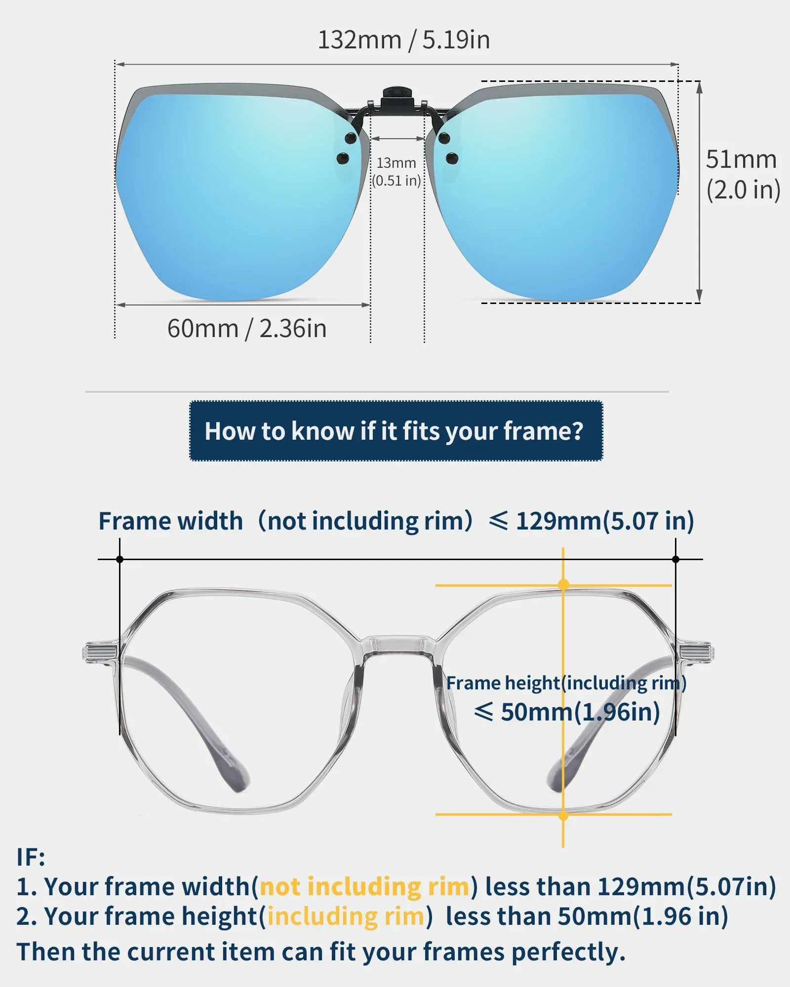 Lunettes de soleil à clip, mise en situation