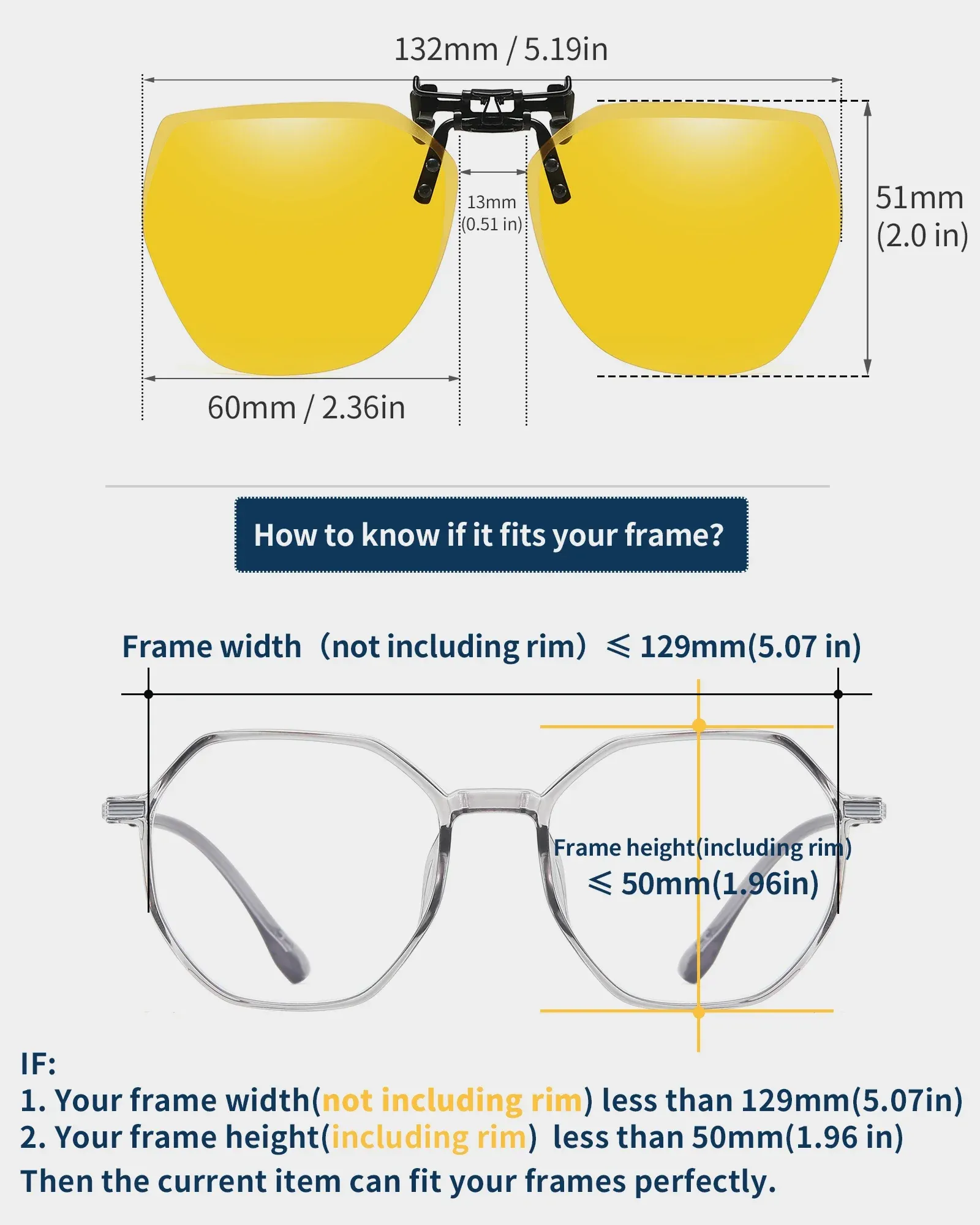 Lunettes de soleil à clipser, détail de la fixation