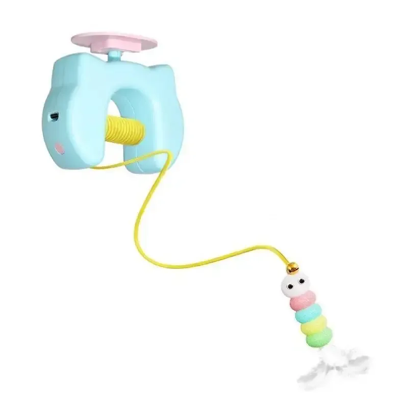 Jouet électrique pour chat à suspendre à la porte, avec 2 cordes et balançoire à plumes automatique pour un jeu autonome et une stimulation constante 7