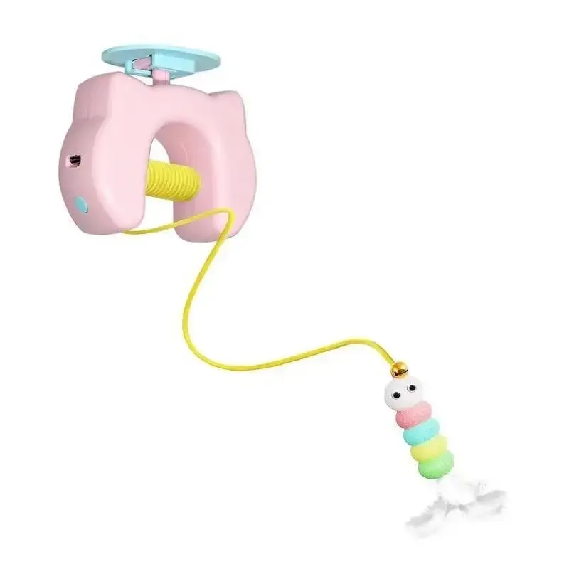 Jouet électrique pour chat à suspendre à la porte, avec 2 cordes et balançoire à plumes automatique pour un jeu autonome et une stimulation constante 11