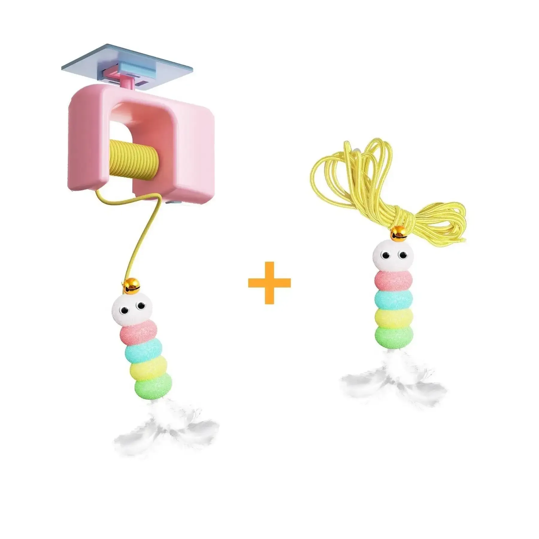 Jouet électrique pour chat à suspendre à la porte, avec 2 cordes et balançoire à plumes automatique pour un jeu autonome et une stimulation constante 12