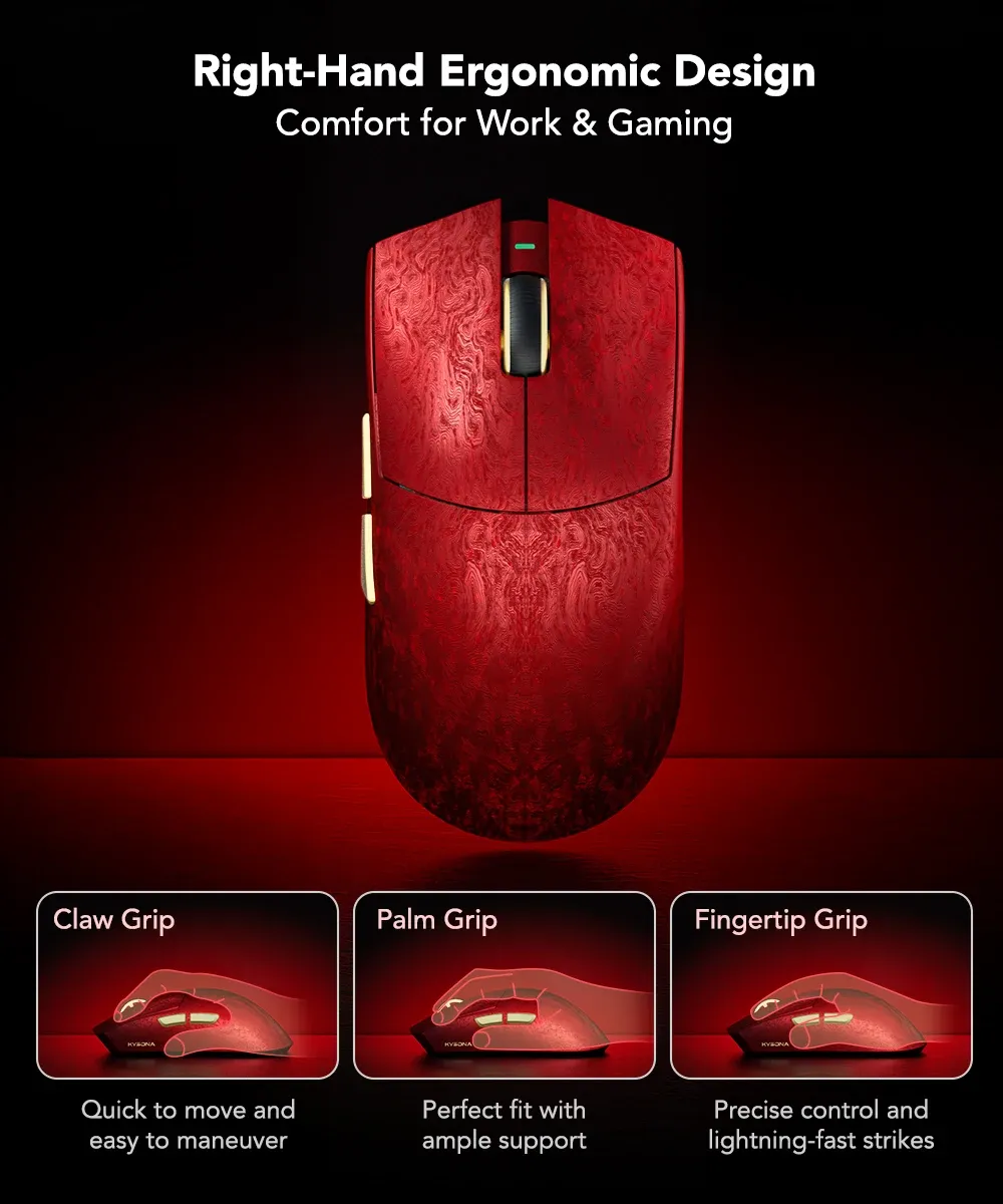 Détails de conception de la souris KYSONA Jupiter X Ultra