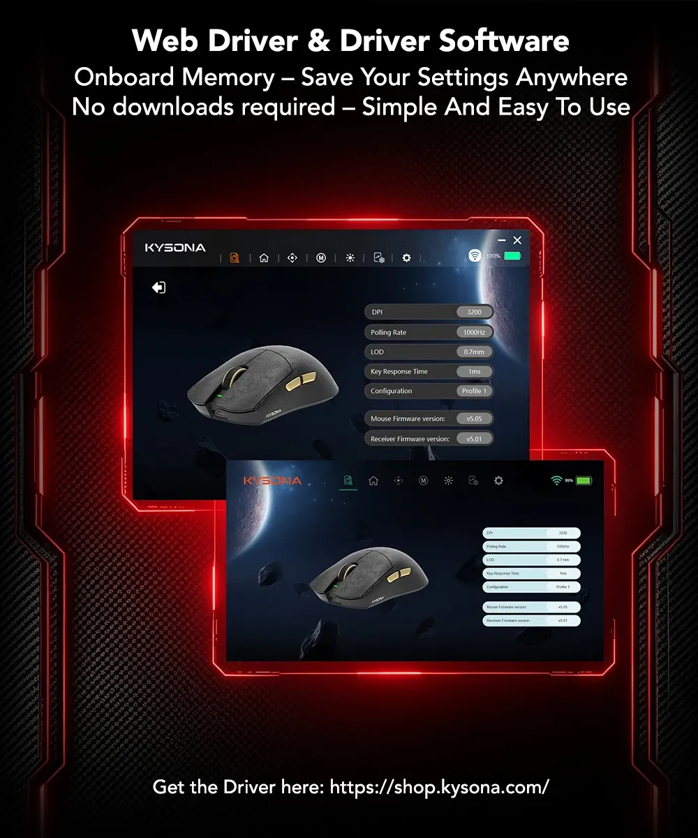 Souris KYSONA Jupiter X Ultra dans un setup gaming