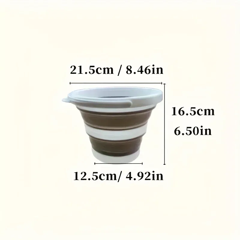 Seau pliable multi-usage 3 L, format compact : idéal pour le lavage de voiture, le camping et la pêche 3