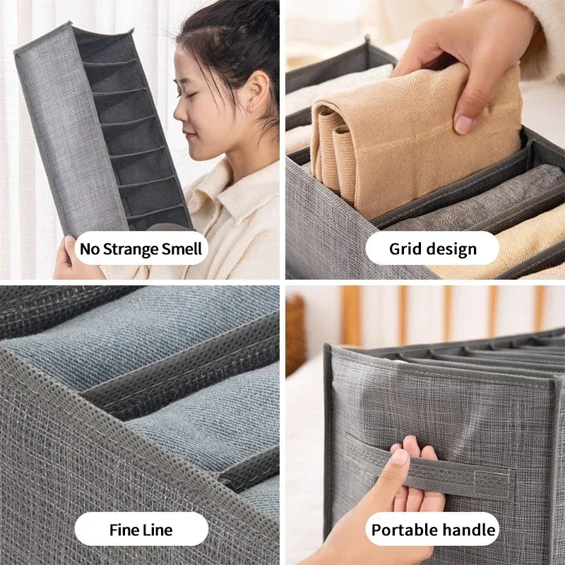 Boîte de rangement pour pantalons et jeans à tiroirs, organisateur de sous-vêtements, soutien-gorge et chaussettes pour garde-robe 6