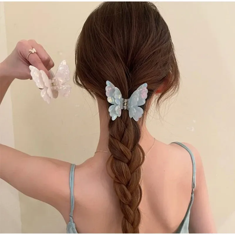 Pince à cheveux papillon fée en acétate, style rétro et doux 5