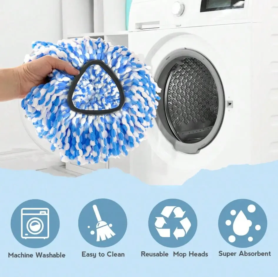 Têtes de rechange pour balai à essorer O-Cedar RinseClean (système à 2 réservoirs uniquement), en microfibre 5