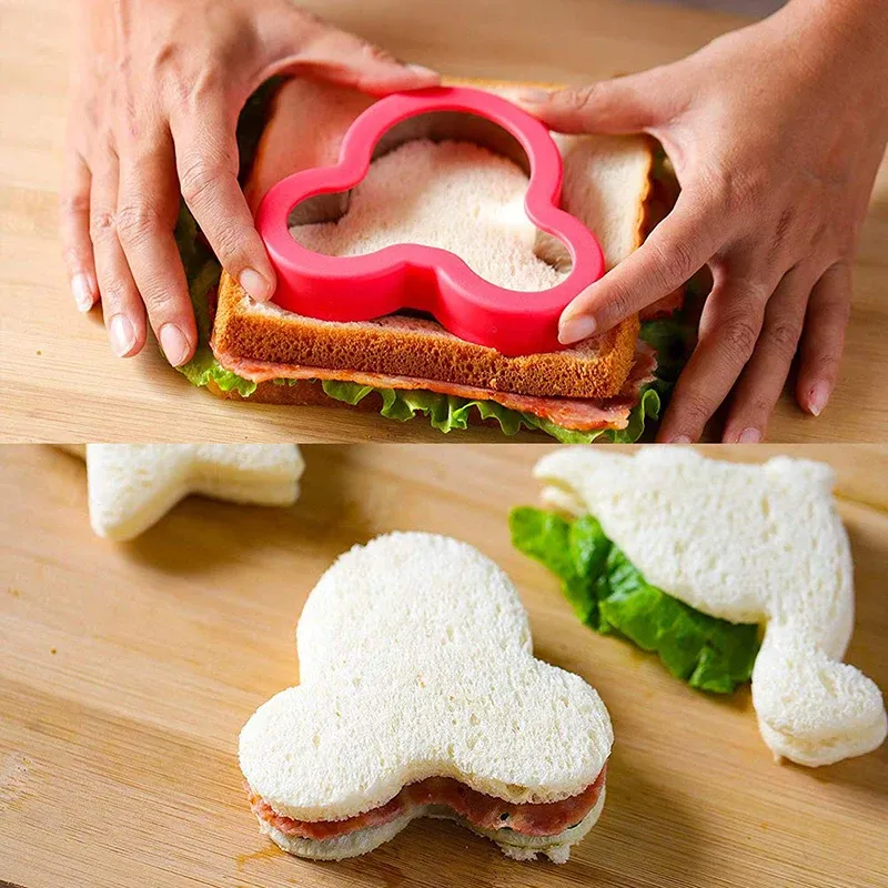 Emporte-pièces pour sandwich enfants, cœur, étoile, Mickey, pain grillé, boîte à bento, aliments, biscuits, moules à sandwich, outils de cuisine 1